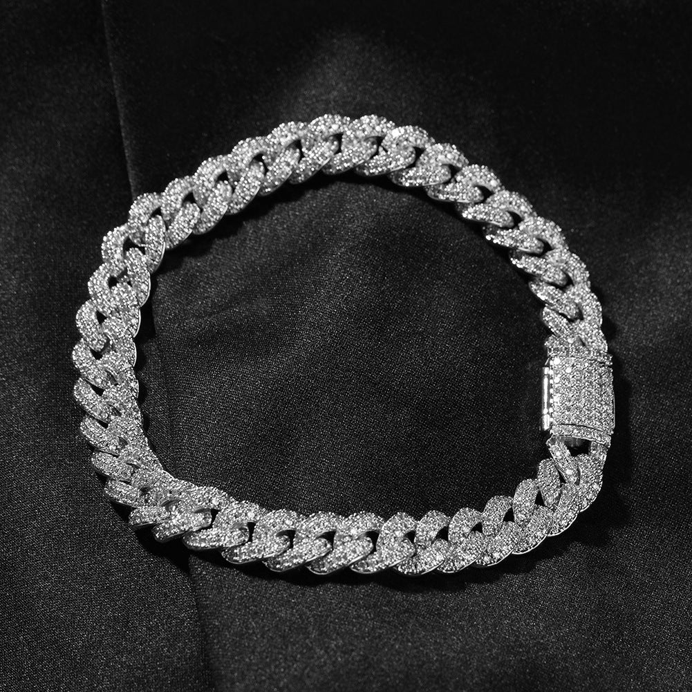 Silver & ziroconia Cuban chain