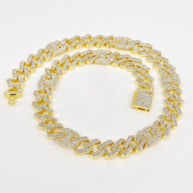 Stylish Square Men's Watch Bracelet Necklace Set