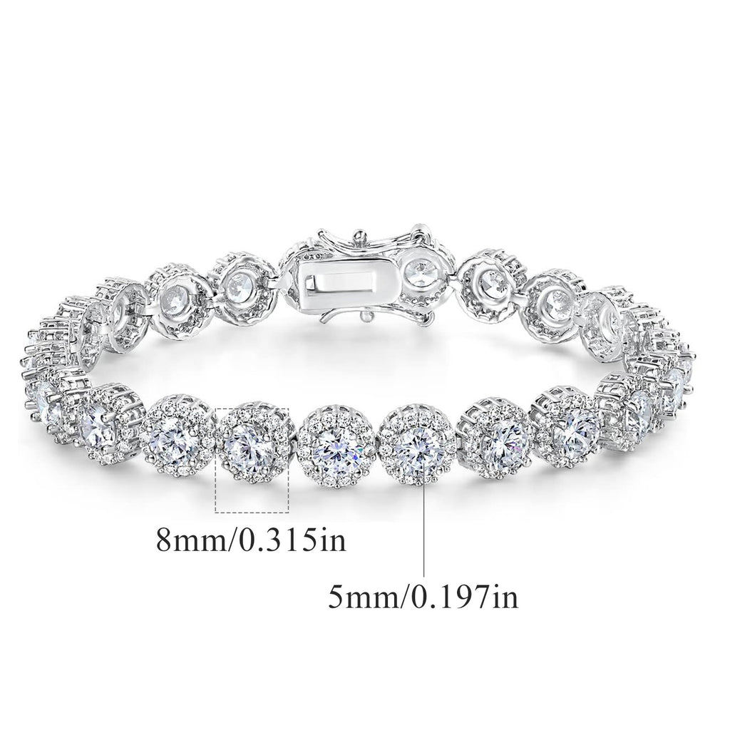 Round Cuban Zircon Tennis Bracelet for Men and Women
