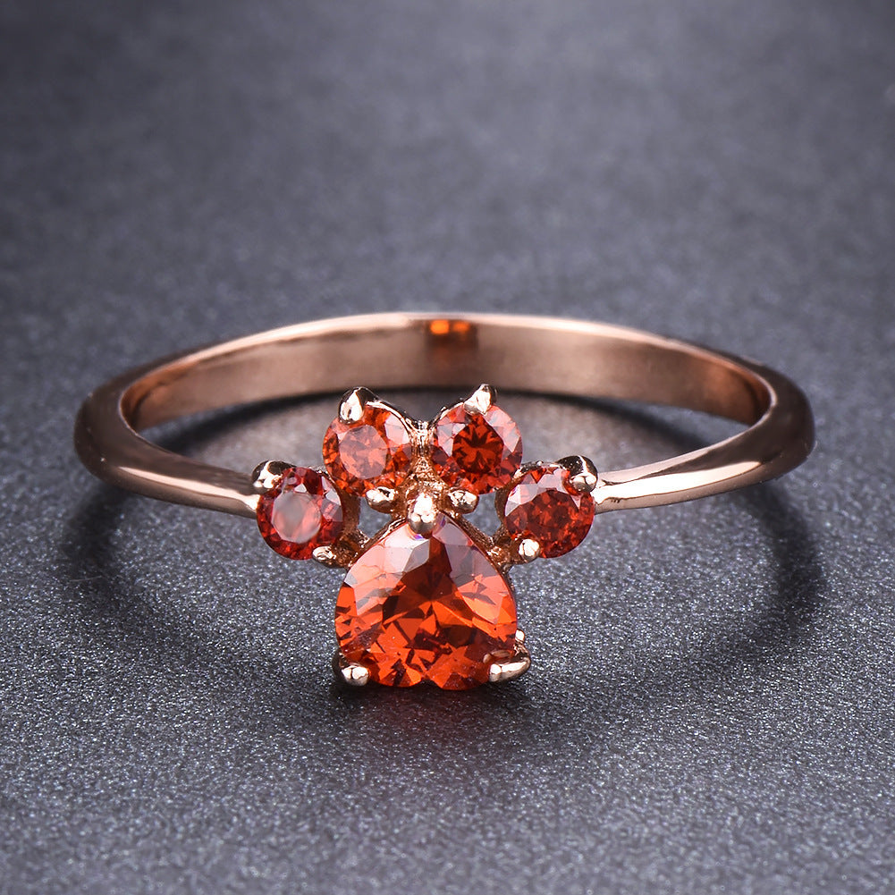 Cute Cat-claw-shaped Rings Fashion Personality Rhinestone Ring Women's Jewelry