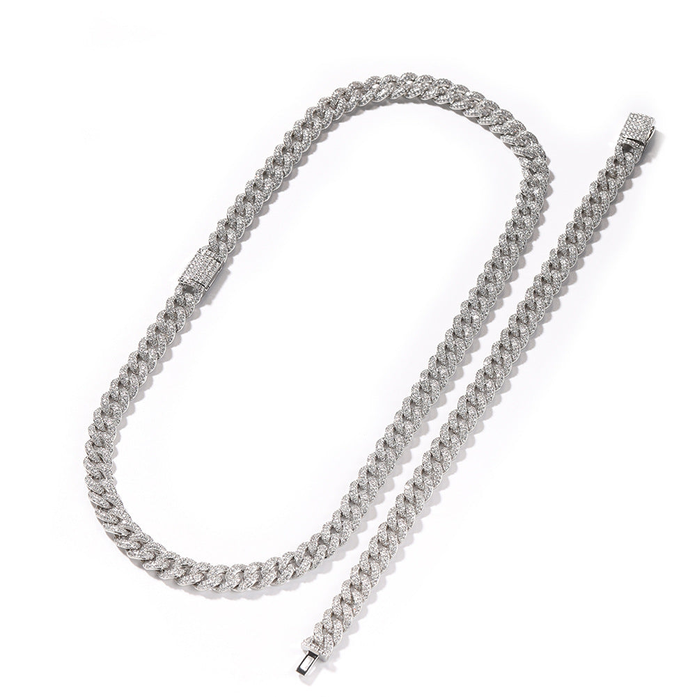 Silver & ziroconia Cuban chain