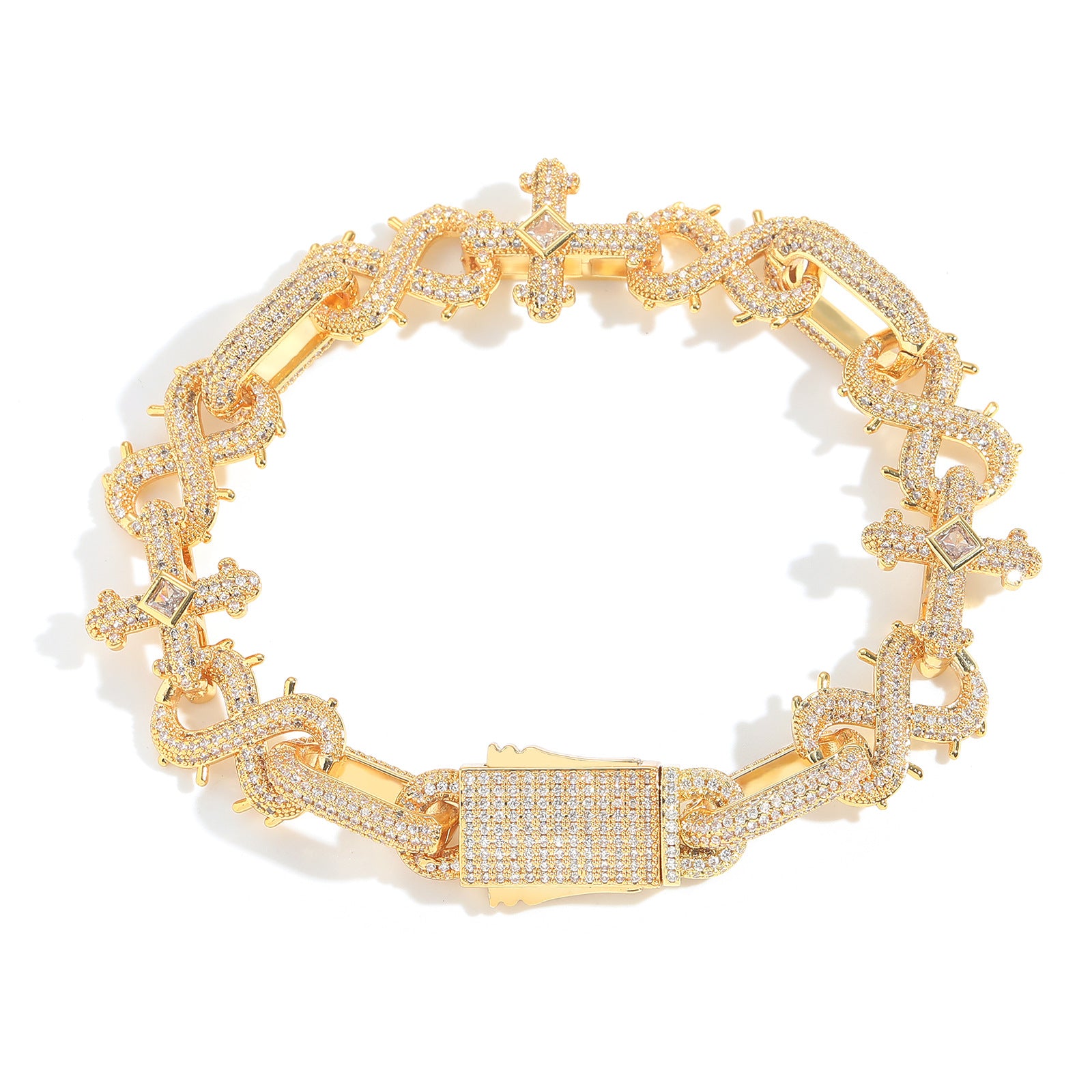 Hip-hop bracelet with thorny cross