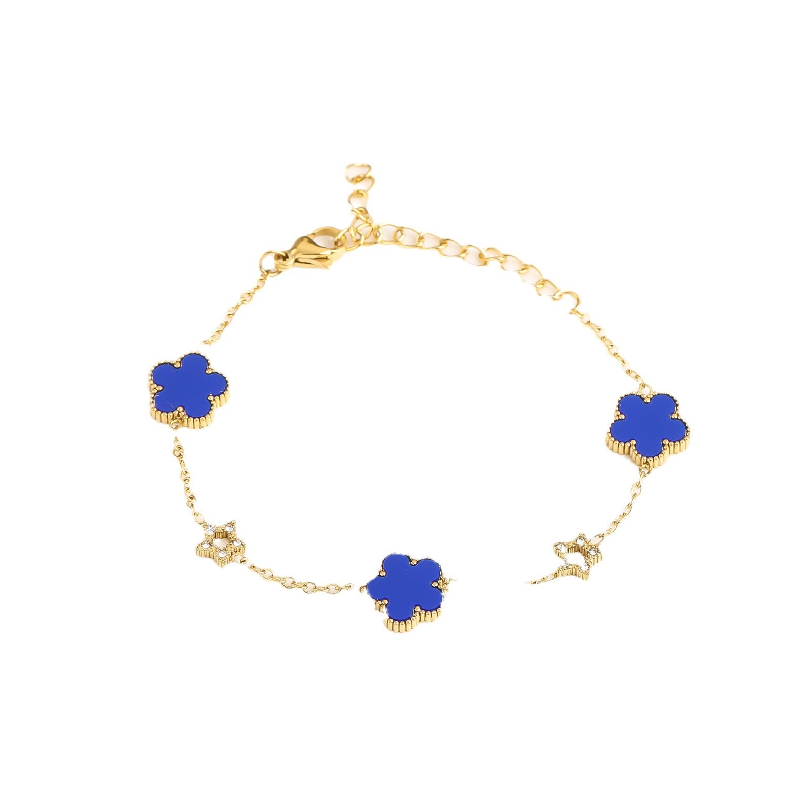 Stainless steel five-leaf flower lady bracelet