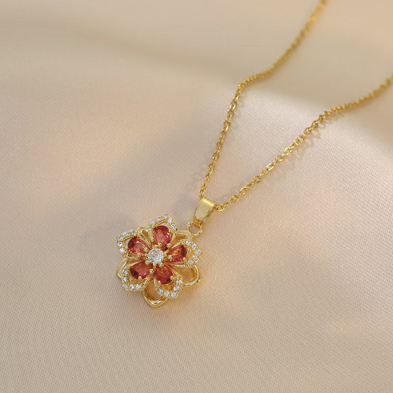 Bauhinia zircon necklace