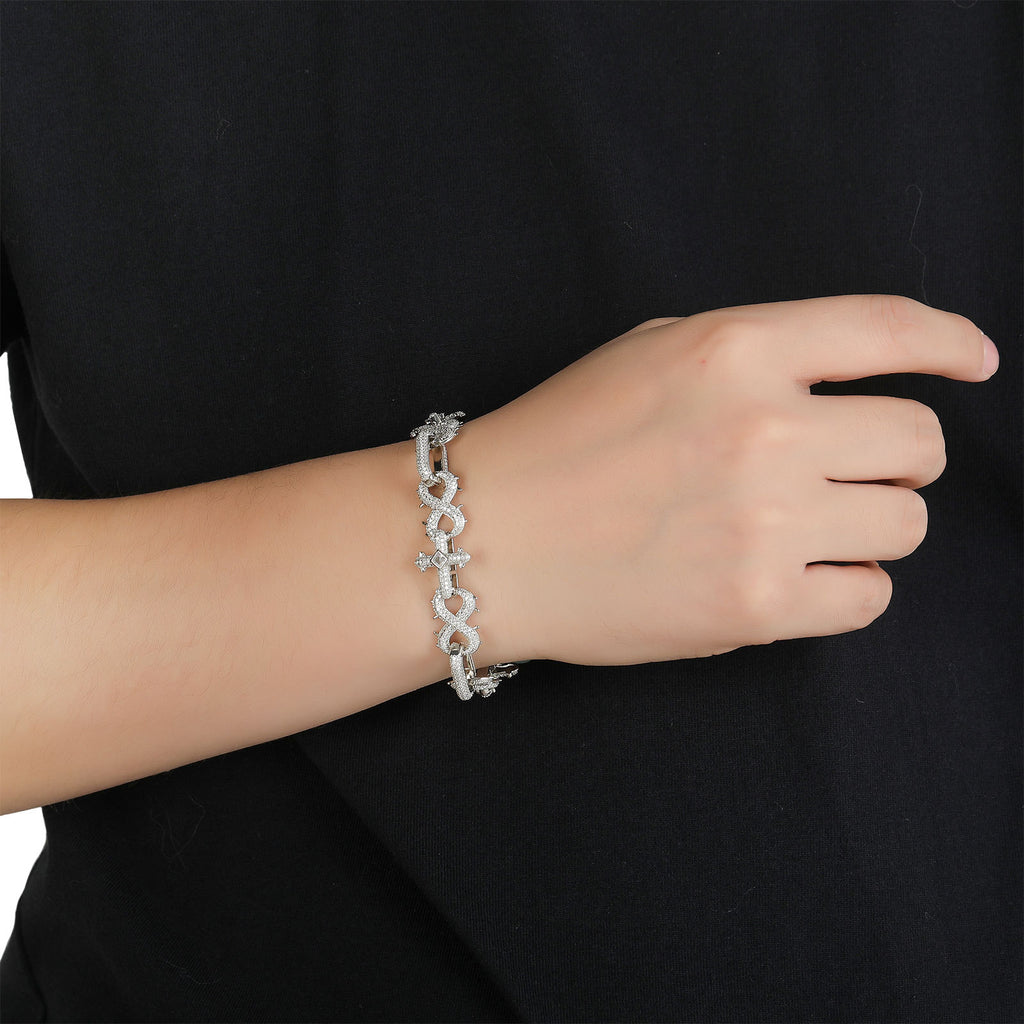 Hip-hop bracelet with thorny cross