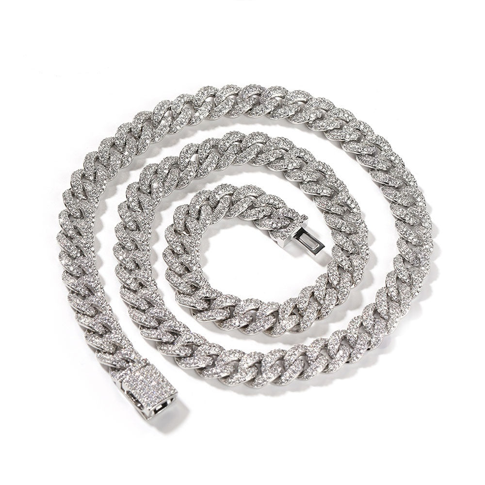 Silver & ziroconia Cuban chain