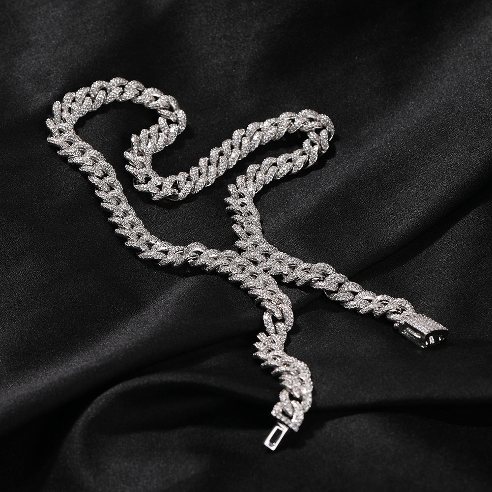 Silver & ziroconia Cuban chain