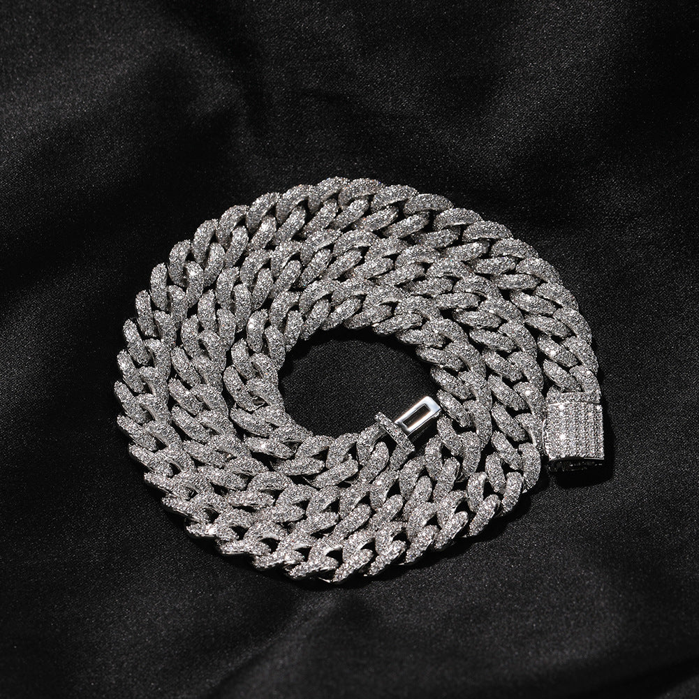 Silver & ziroconia Cuban chain